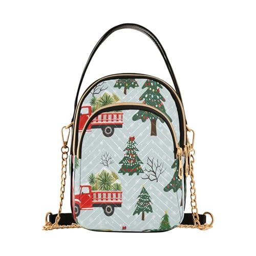 Trendige Umhängetasche für Damen mit Weihnachts-Truck-Baum, mit mehreren Taschen, Handtasche für den Herbst von Amooorous