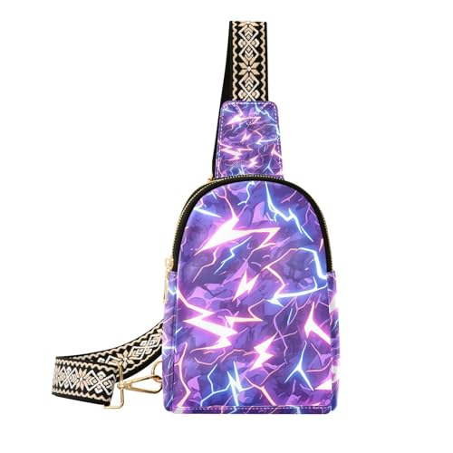 Trendige hellblaue, naturviolette Tasche für Damen, robuste Bauchtasche, Umhängetasche, Tagesrucksack, Hellblau, Naturviolett, 1 size von Amooorous