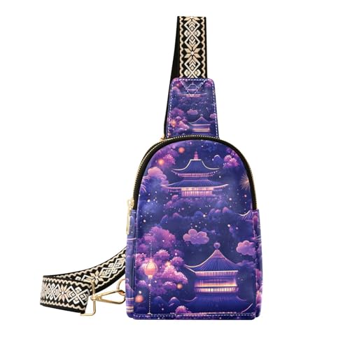 Trendige japanische Retro-Tasche für Damen, niedliche Umhängetasche zum Wandern, Lila, Lila Retro Japanisch, 1 size Trendige japanische Retro-Tasche für Damen, niedliche Umhängetasche zum Wandern, Lila, Lila Retro Japanisch, 1 size von Amooorous