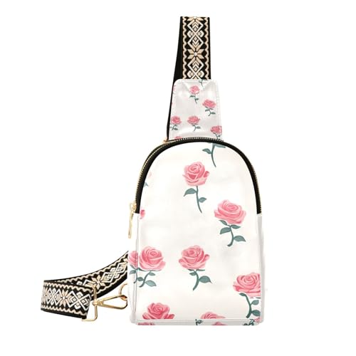 Trendige rosafarbene Samtband-Umhängetasche, schlichte, minimalistische Umhängetasche, Diebstahlschutz, Bauchtasche für Herren für Reisen, Rosen-Samtband, schlicht, minimalistisch, 1 size Trendige rosafarbene Samtband-Umhängetasche, schlichte, minimalistische Umhängetasche, Diebstahlschutz, Bauchtasche für Herren für Reisen, Rosen-Samtband, schlicht, minimalistisch, 1 size von Amooorous