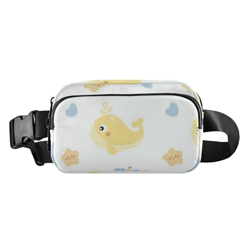 Umhängetasche mit niedlichem blauem Fischmeer, stilvolle Umhängetasche, Hüfttasche für Damen und Herren, Mehrzweck-Umhängetasche mit verstellbarem Riemen für Einkaufen, Sport, Arbeit, Cartoon, von Amooorous