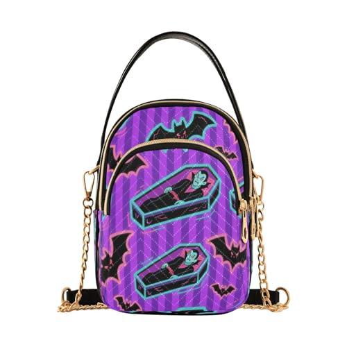 Vampire Tomb Fledermäuse lila trendige Umhängetasche für Damen mit mehreren Taschen von Amooorous