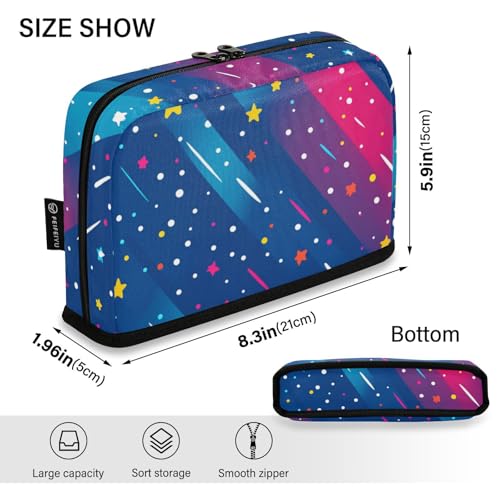 Vector Star Bunte Stiftebox, großes Fassungsvermögen, Make-up, Reißverschluss, Schreibwaren-Organizer für Erwachsene, elementare Cartucheras für Jugendliche von Amooorous