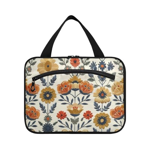 Vintage Blumen Retro Hängeset Reise Kit mit Haken, Designer Unisex hängende Make-up-Tasche für Reiseutensilien für Frauen WC Bolso Viajero para Mujer L von Amooorous