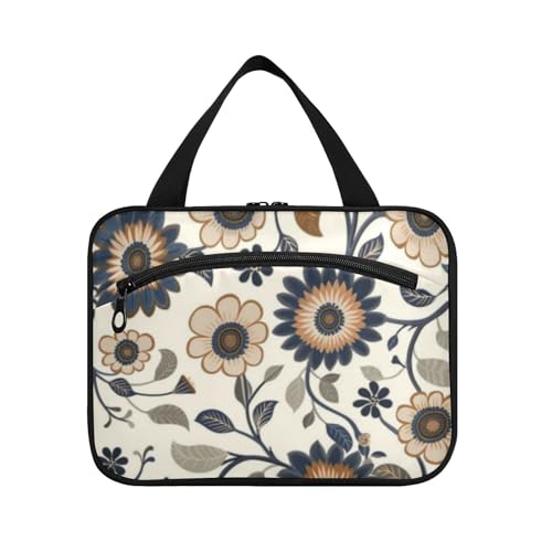 Vintage Retro Blumen Hängende Artikel Reisetasche mit Haken, Designer kompakte Tragetasche für Frauen Reise WC Bolsa para guardar maquillaje L von Amooorous