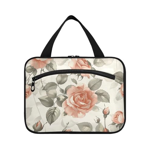 Vintage Roses Hängetaschen für Frauen mit Haken, Designer tragbare wasserdichte Kulturtasche für Frauen Reise Bolso de Mano para Hombre L von Amooorous