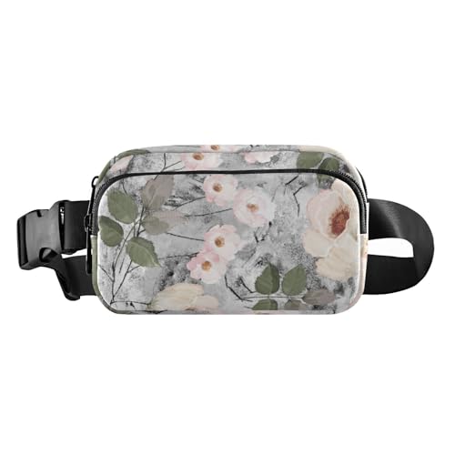 Watercolur Gürteltasche mit Blumenmuster, industrielle Mode, Bauchtasche für Damen und Herren, kleine Gürteltasche mit verstellbarem Riemen für Workout, Laufen, Wandern, Watercolur Floral Industrial, von Amooorous