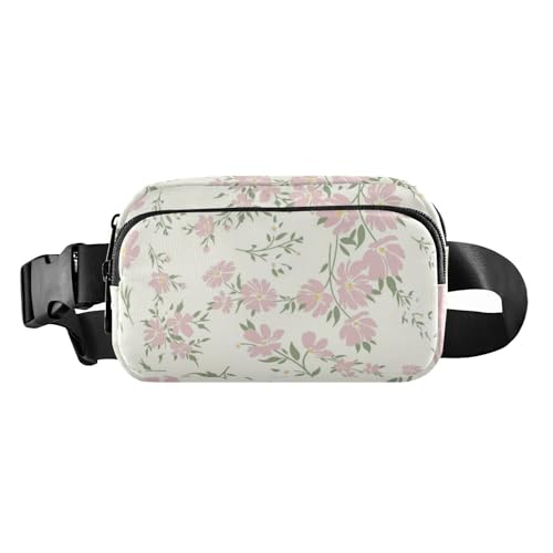 Weiche Pfirsichblumen im Frühling, niedliche Umhängetasche, Hüfttasche für Damen und Herren, kleine Crossbody-Tasche mit verstellbarem Riemen für Radfahren, Wandern, Fitnessstudio, Weiche von Amooorous