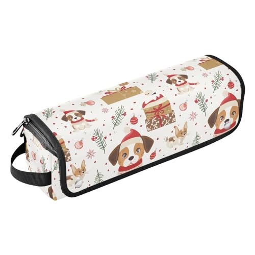 Weihnachts-Welpen-Haar-Werkzeug-Reisetasche für Frauen und hitzebeständige Matte, tragbare Reise-Tragetasche für Lockenstab Glätteisen, flacher Haartrockner, Reisetasche für Damen, Matte para planchar von Amooorous