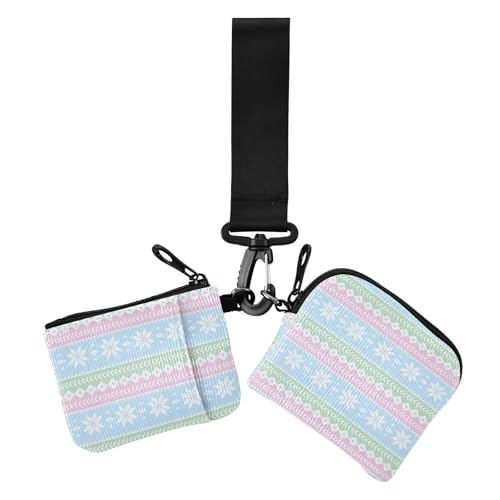 Weihnachtskartenetuis für Damen, mit Handgelenkschlaufe, Blau und Pfirsich, 2 Packungen, Blau und Pfirsich Weihnachten, 1 size, Casual von Amooorous