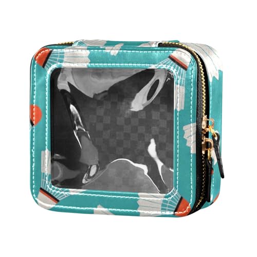 Weiße Kosmetiktasche für Damen, Badminton, niedlich, Reise-Make-up-Tasche, transparent von Amooorous