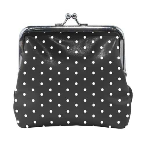 Weiße Punkte auf schwarzem Hintergrund, Leder-Münzgeldbörsen, wasserdicht, Schmuck-Organizer für Männer, Frauen, Reisen von Amooorous