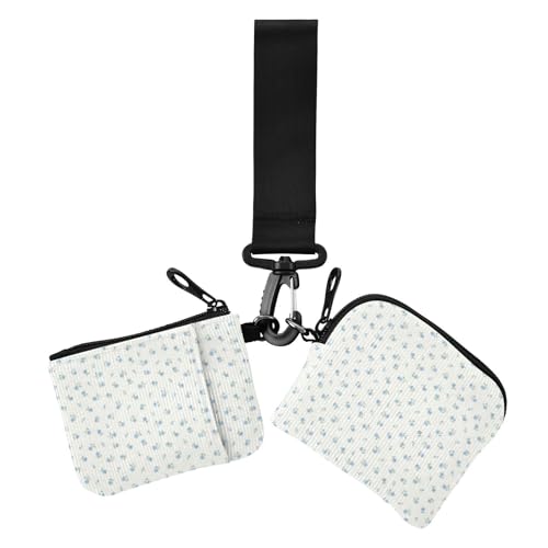 Weiße frische süße kleine Blume Damen Münzgeldbörsen Kartenetuis Slim Portable Identity Card Protector mit Reißverschluss Münzfach für Frauen 2 Stück, weiße frische süße kleine Blume, Einheitsgröße, von Amooorous