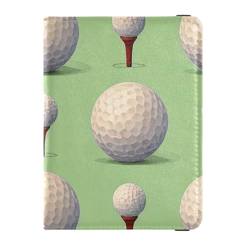 Weißer Golfball-Leder-Reisepasshalter für Reisen, Frauen, Impfkartenhalter, Kombi-Reisepasshülle mit Impfkartenschlitz, leicht, Weißer Golfball, 1 size von Amooorous