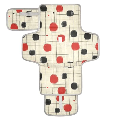 Wickeltischunterlage mit Taschentuchtasche, tragbar, mit integriertem Kissen, Schwarz / Rot, gepunktet, Cambiadores de pa?ales para Bebes Wickeltischunterlage mit Taschentuchtasche, tragbar, mit integriertem Kissen, Schwarz / Rot, gepunktet, Cambiadores de pa?ales para Bebes von Amooorous