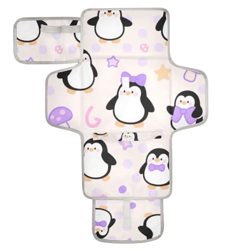 Wiederverwendbare Wickeltischunterlagen mit niedlichem Cartoon-Pinguin, mit Taschentasche, Wickelunterlage für Reisen, mit integriertem Kissen, Cambiador de pa?ales para Bebes Wiederverwendbare Wickeltischunterlagen mit niedlichem Cartoon-Pinguin, mit Taschentasche, Wickelunterlage für Reisen, mit integriertem Kissen, Cambiador de pa?ales para Bebes von Amooorous