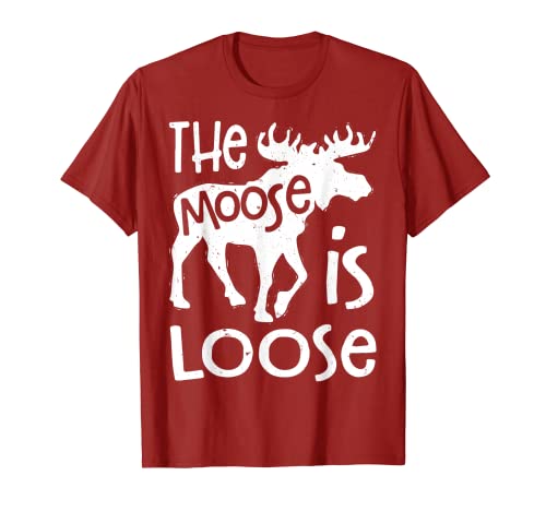 The Moose Is Loose Funny Elch Lover Herren Damen Jagd Vintage T-Shirt von Amoosing Moose Apparel
