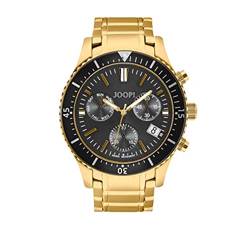 JOOP! Armbanduhr Herren Chronograph Analog, mit Edelstahl Armband, Gold, 20 bar Wasserdicht, Kommt in Uhren Geschenk Box, 2030895 von Joop!