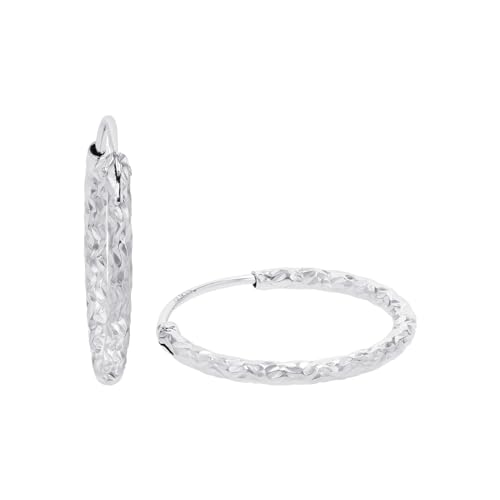 Amor Creolen 925 Sterling Silber Damen Ohrschmuck, 1,7 cm, Silber, Kommt in Schmuck Geschenk Box, 9098316 von Amor