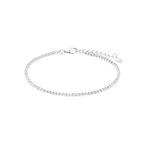 Amor Armband 925 Sterling Silber Damen Armschmuck, mit Zirkonia synth., 17+3 cm, Silber, Kommt in Schmuck Geschenk Box, 2026015 von Amor