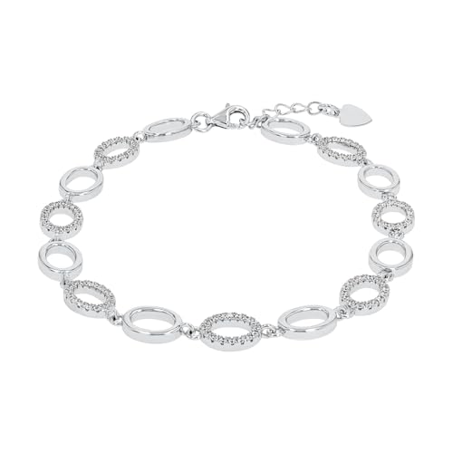 Amor Armband 925 Sterling Silber Damen Armschmuck, mit Zirkonia synth., 18+2 cm, Silber, Kommt in Schmuck Geschenk Box, 2022044 Amor Armband 925 Sterling Silber Damen Armschmuck, mit Zirkonia synth., 18+2 cm, Silber, Kommt in Schmuck Geschenk Box, 2022044 von Amor