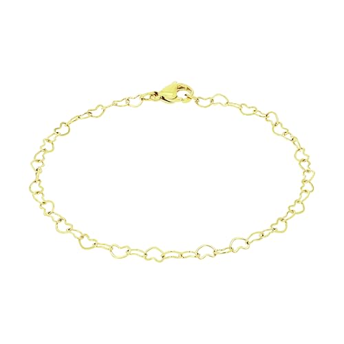 Amor Armband Edelstahl Damen Armschmuck, 19 cm, Gold, Herz, Kommt in Schmuck Geschenk Box, 2040001 Amor Armband Edelstahl Damen Armschmuck, 19 cm, Gold, Herz, Kommt in Schmuck Geschenk Box, 2040001 von Amor