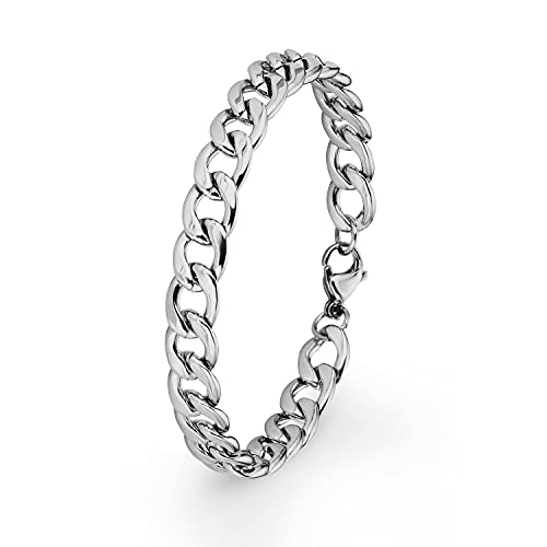 Amor Armband Edelstahl Herren Armschmuck, 21,5 cm, Silber, Kommt in Schmuck Geschenk Box, 9353231 von Amor