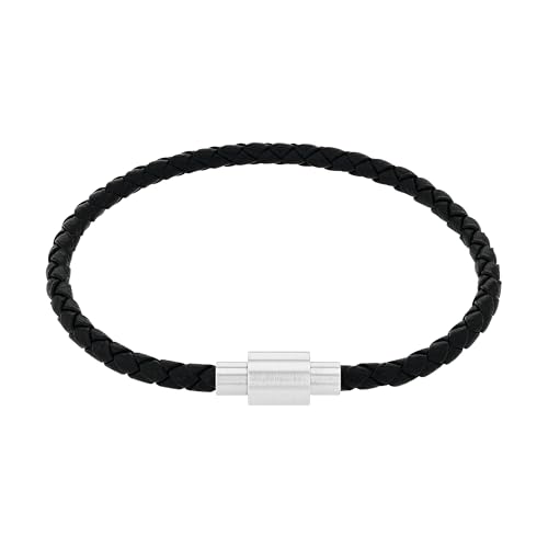 Amor Armband Edelstahl Leder Herren Armschmuck, 21 cm, Silber, Kommt in Schmuck Geschenk Box, 2040311 Amor Armband Edelstahl Leder Herren Armschmuck, 21 cm, Silber, Kommt in Schmuck Geschenk Box, 2040311 von Amor