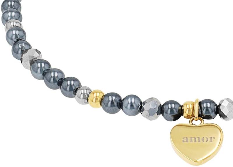 Amor Armband Herz, mit Hämatit - mit Muschelkernperle von Amor