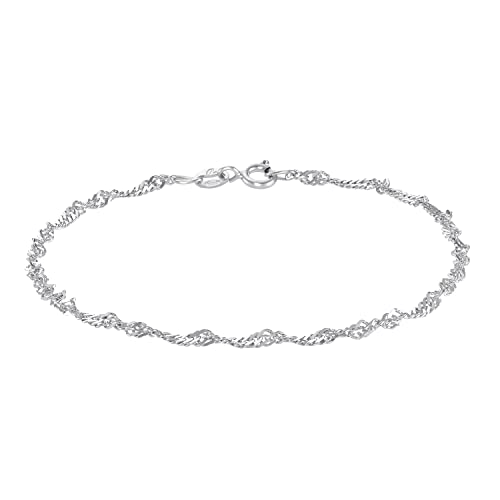 Amor Armband 925 Sterling Silber Unisex Damen Herren Armschmuck, 19 cm, Silber, Kommt in Schmuck Geschenk Box, 2016541 von Amor