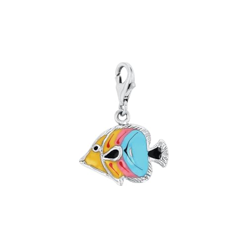 Amor Charm 925 Sterling Silber Damen Anhänger, 2,5 cm, Multicolor, Fisch, Kommt in Schmuck Geschenk Box, 2026632 von Amor