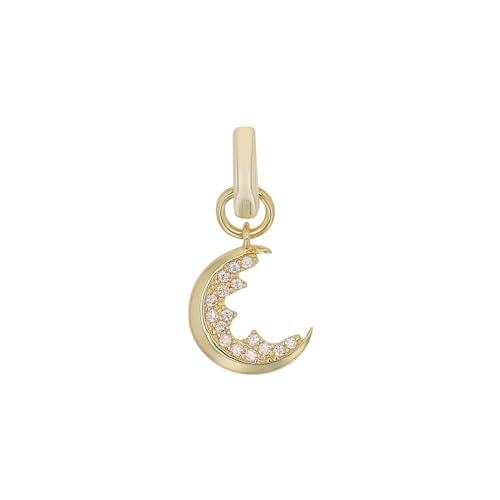 Amor Charm 925 Sterling Silber Damen Charms, mit Zirkonia synth., 2 cm, Apricot, Mond, Kommt in Schmuck Geschenk Box, 2038482 Amor Charm 925 Sterling Silber Damen Charms, mit Zirkonia synth., 2 cm, Apricot, Mond, Kommt in Schmuck Geschenk Box, 2038482 von Amor