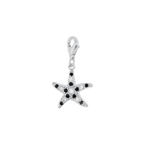 Amor Charm 925 Sterling Silber Unisex Damen Herren Charms, mit Zirkonia synth., Silber, Seestern, Kommt in Schmuck Geschenk Box, 9050833 von Amor