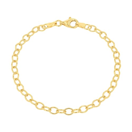 Amor Charmarmband 925 Sterling Silber Damen Armschmuck, 19 cm, Gold, Kommt in Schmuck Geschenk Box, 2038574 von Amor