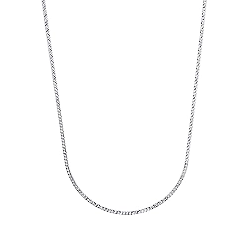 Amor Collier 925 Sterling Silber Unisex Damen Herren Halsschmuck, 38 cm, Silber, Kommt in Schmuck Geschenk Box, 2017683 von Amor
