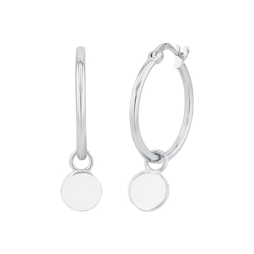 Amor Creolen 925 Sterling Silber Damen Ohrschmuck, 1,8 cm, Silber, Kommt in Schmuck Geschenk Box, 2026262 von Amor