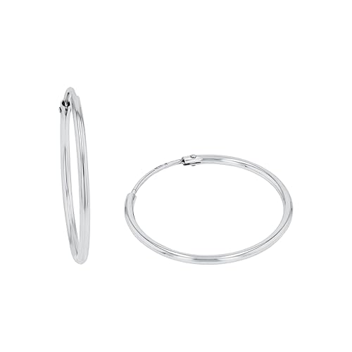 Amor Creolen 925 Sterling Silber Unisex Damen Herren Ohrschmuck, 2,5 cm, Silber, Kommt in Schmuck Geschenk Box, 9061402 von Amor