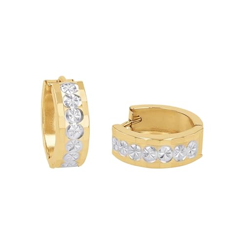 Amor Creolen Damen Ohrschmuck, 1,5 cm, Bicolor, Kommt in Schmuck Geschenk Box, 9979233 von Amor
