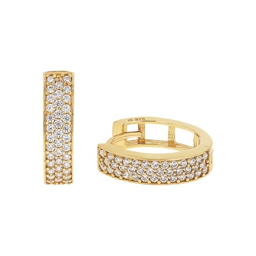 Amor Creolen Damen Ohrschmuck, mit Zirkonia synth., 1,3 cm, Weiß, Kommt in Schmuck Geschenk Box, 2013752 von Amor