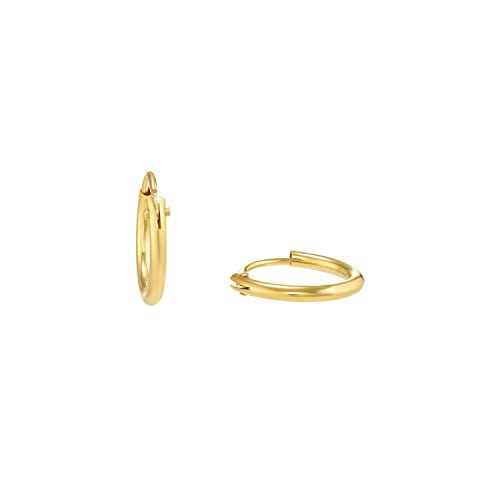 Amor Creolen Unisex Damen Herren Ohrschmuck, 1,2 cm, Gold, Kommt in Schmuck Geschenk Box, 2013671 von Amor