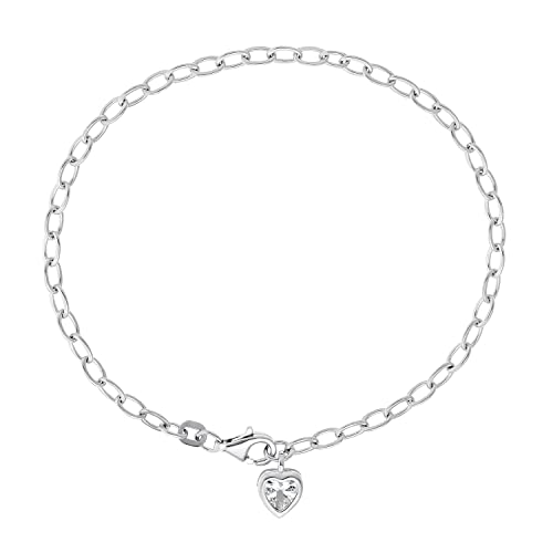 Amor Armband 925 Sterling Silber Damen Armschmuck, mit Zirkonia synth., 19 cm, Silber, Herz, Kommt in Schmuck Geschenk Box, 9048120 von Amor