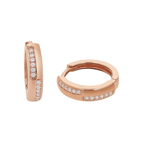 Amor Creolen 925 Sterling Silber Damen Ohrschmuck, mit Zirkonia synth., 1,5 cm, Roséfarben, Kommt in Schmuck Geschenk Box, 2022065 Amor Creolen 925 Sterling Silber Damen Ohrschmuck, mit Zirkonia synth., 1,5 cm, Roséfarben, Kommt in Schmuck Geschenk Box, 2022065 von Amor