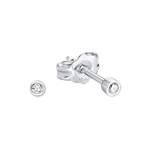 Amor Ohrstecker 925 Sterling Silber Damen Ohrschmuck, mit Zirkonia synth., 0,3 cm, Silber, Kommt in Schmuck Geschenk Box, 9061938 von Amor