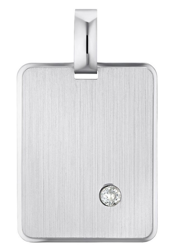 Amor Dog Tag Anhänger 9960026, Made in Germany - mit Zirkonia (synth) von Amor