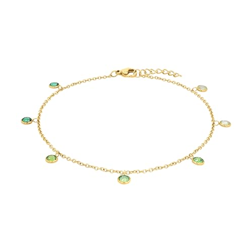 Amor Fußkette für Damen, Edelstahl, Zirkonia (synth.) von Amor