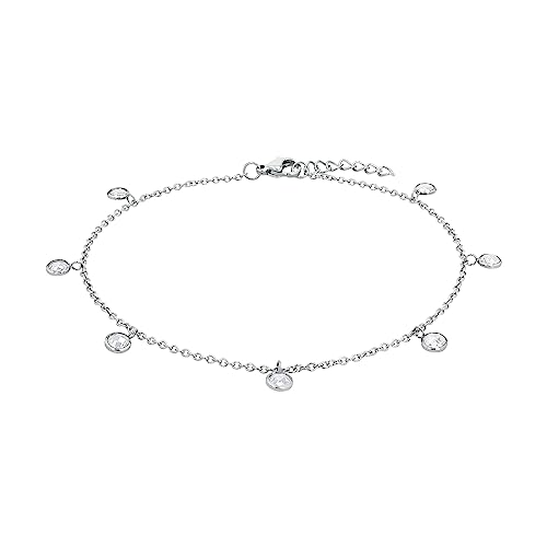 Amor Fußkette für Damen, Edelstahl, Zirkonia (synth.) von Amor