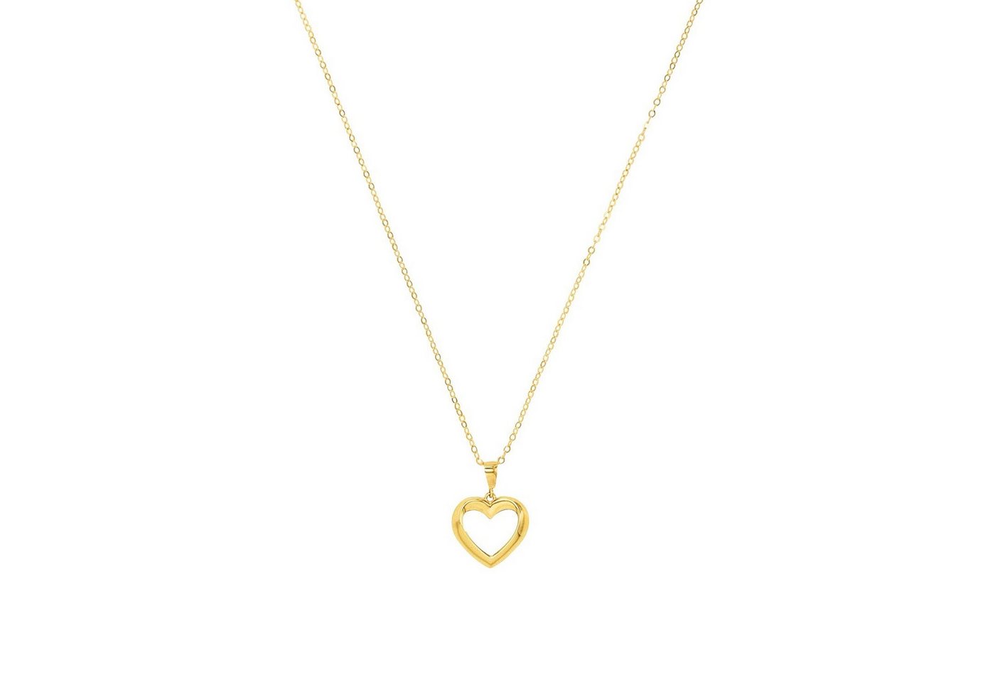 Amor Goldkette Amor Kette mit Anhänger für Damen, Gold 585, Herz (Kette mit Anhänger, 2-tlg., Kette mit Anhänger) von Amor