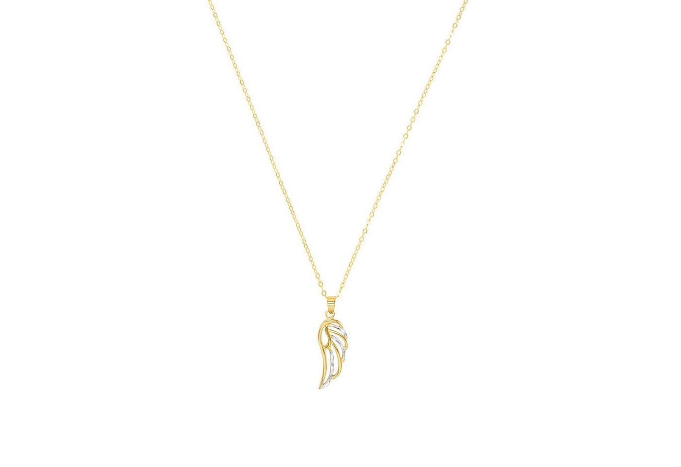 Amor Goldkette für Damen, Gold 585, Flügel (2-tlg., Kette mit Anhänger) von Amor