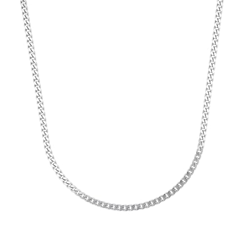 Amor Halskette 925 Sterling Silber Herren Halsschmuck, 50 cm, Silber, Kommt in Schmuck Geschenk Box, 2017895 von Amor