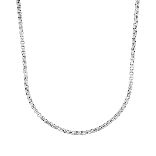Amor Halskette Edelstahl Herren Halsschmuck, 55 cm, Silber, Kommt in Schmuck Geschenk Box, 2017859 von Amor